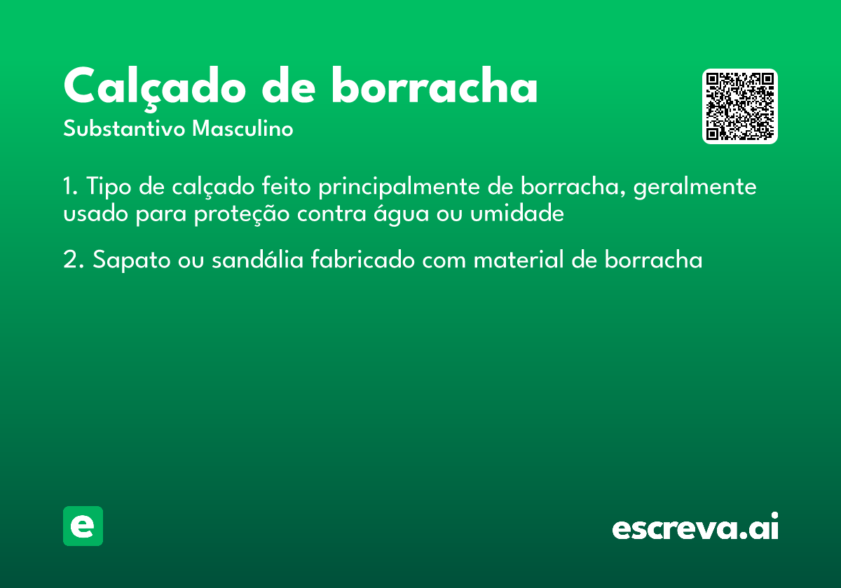 calçado de borracha