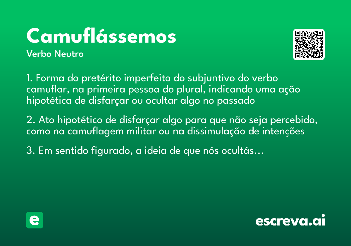 camuflássemos