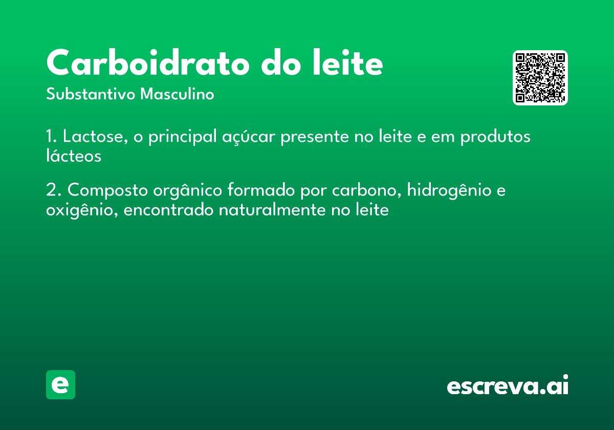 carboidrato do leite