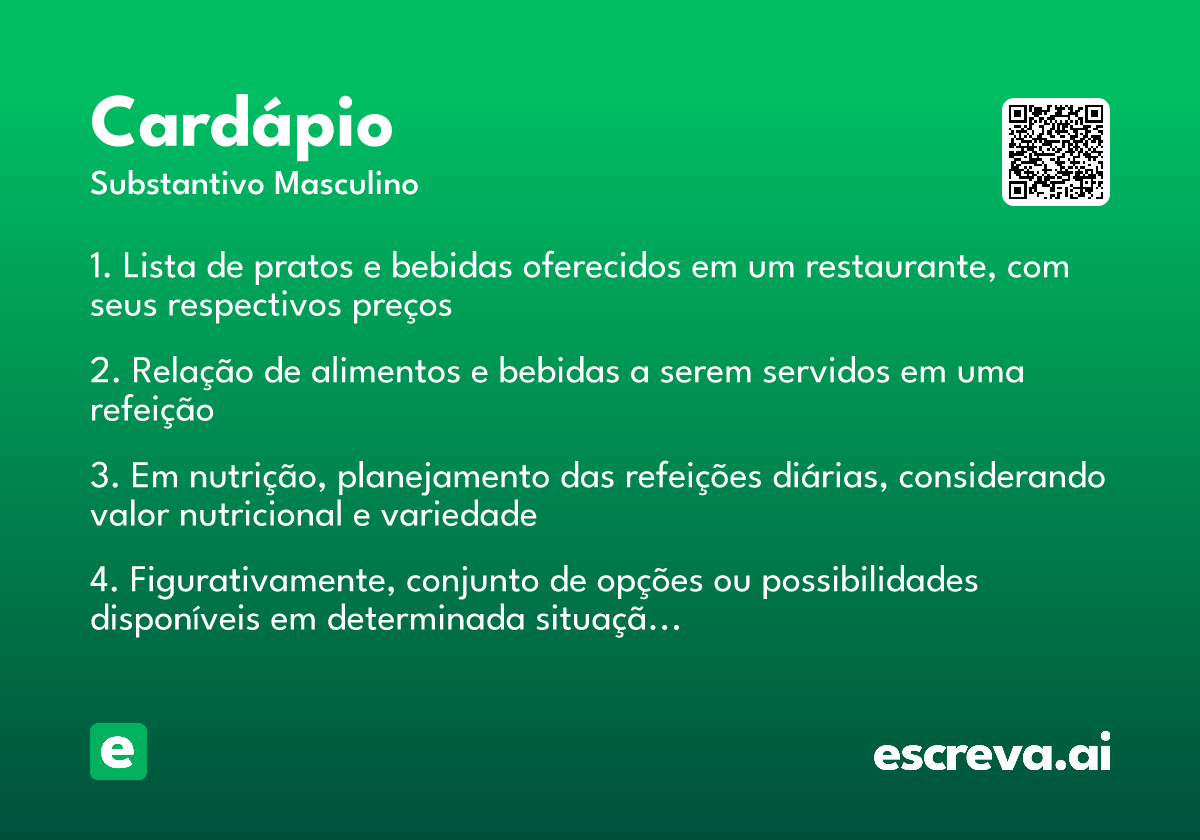 cardápio