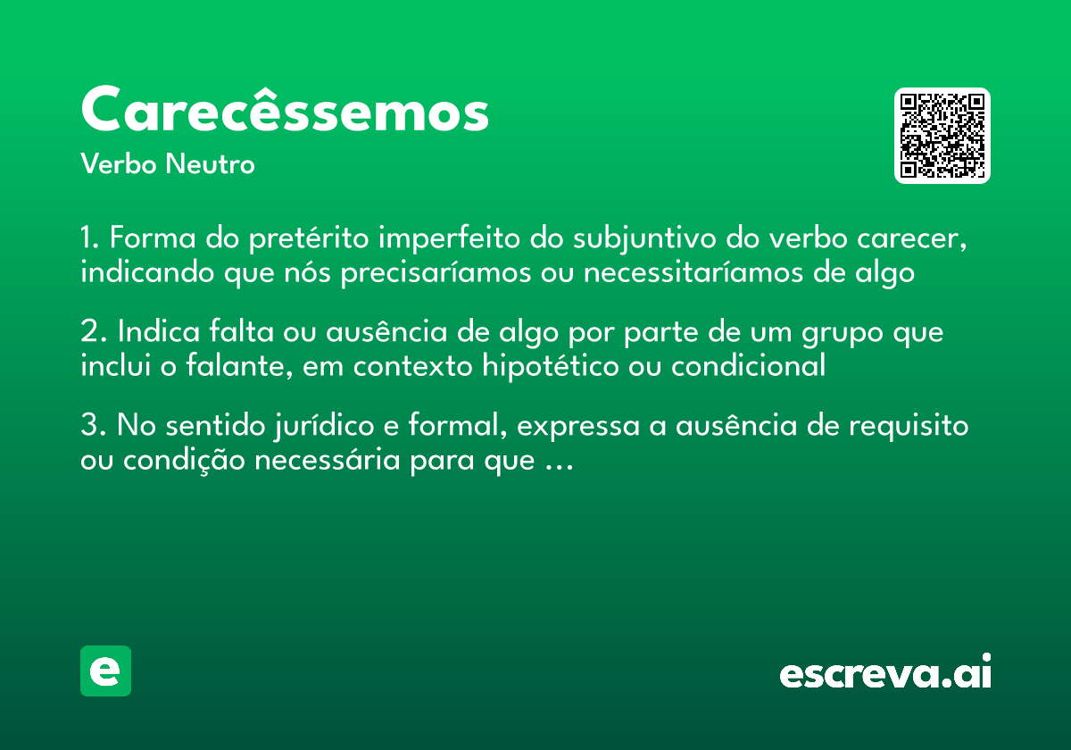carecêssemos