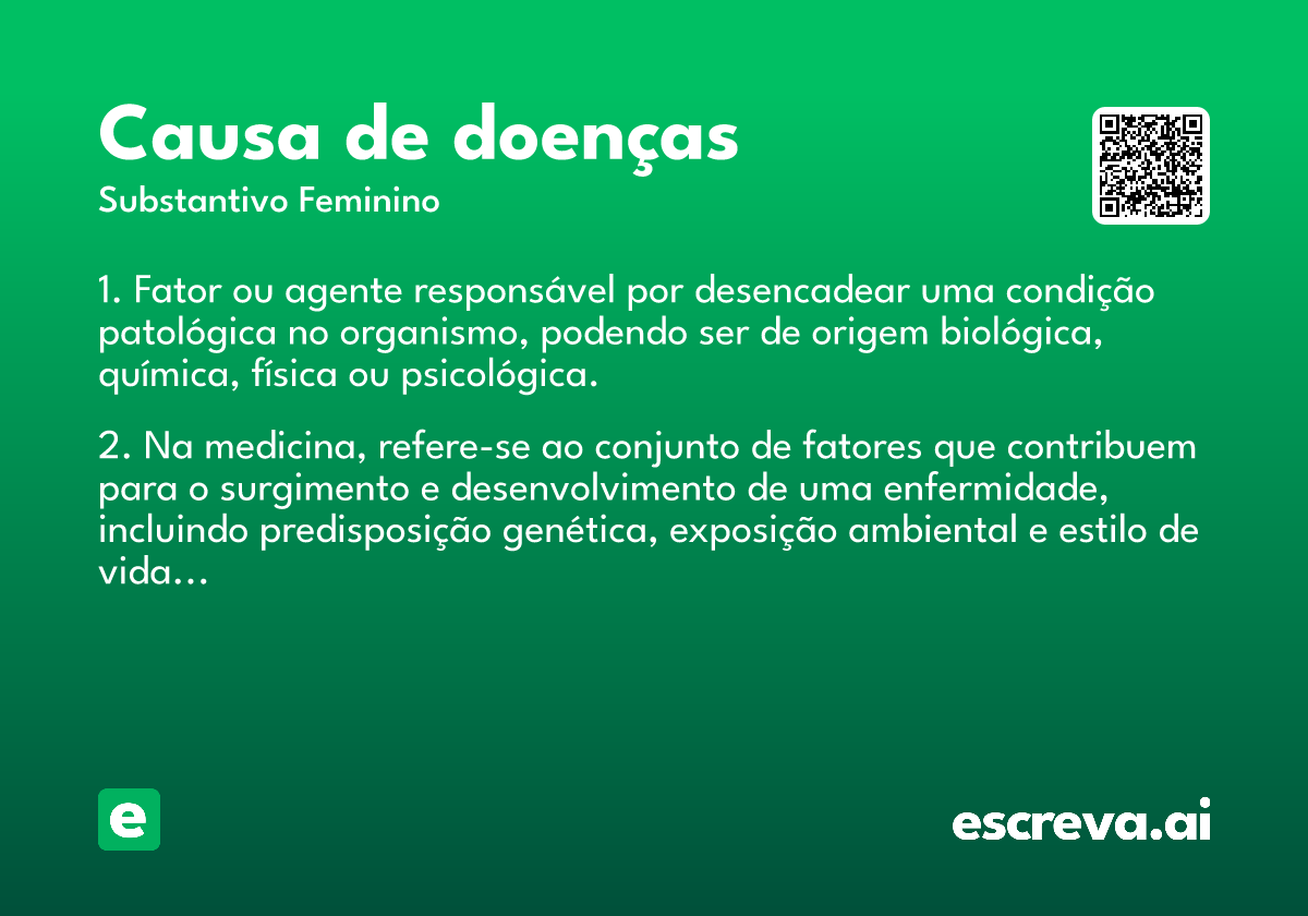 causa de doenças