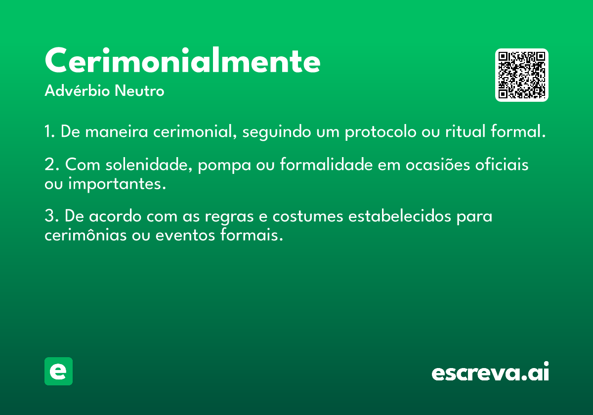 cerimonialmente