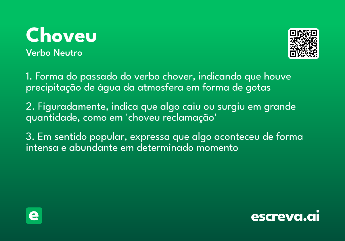 choveu