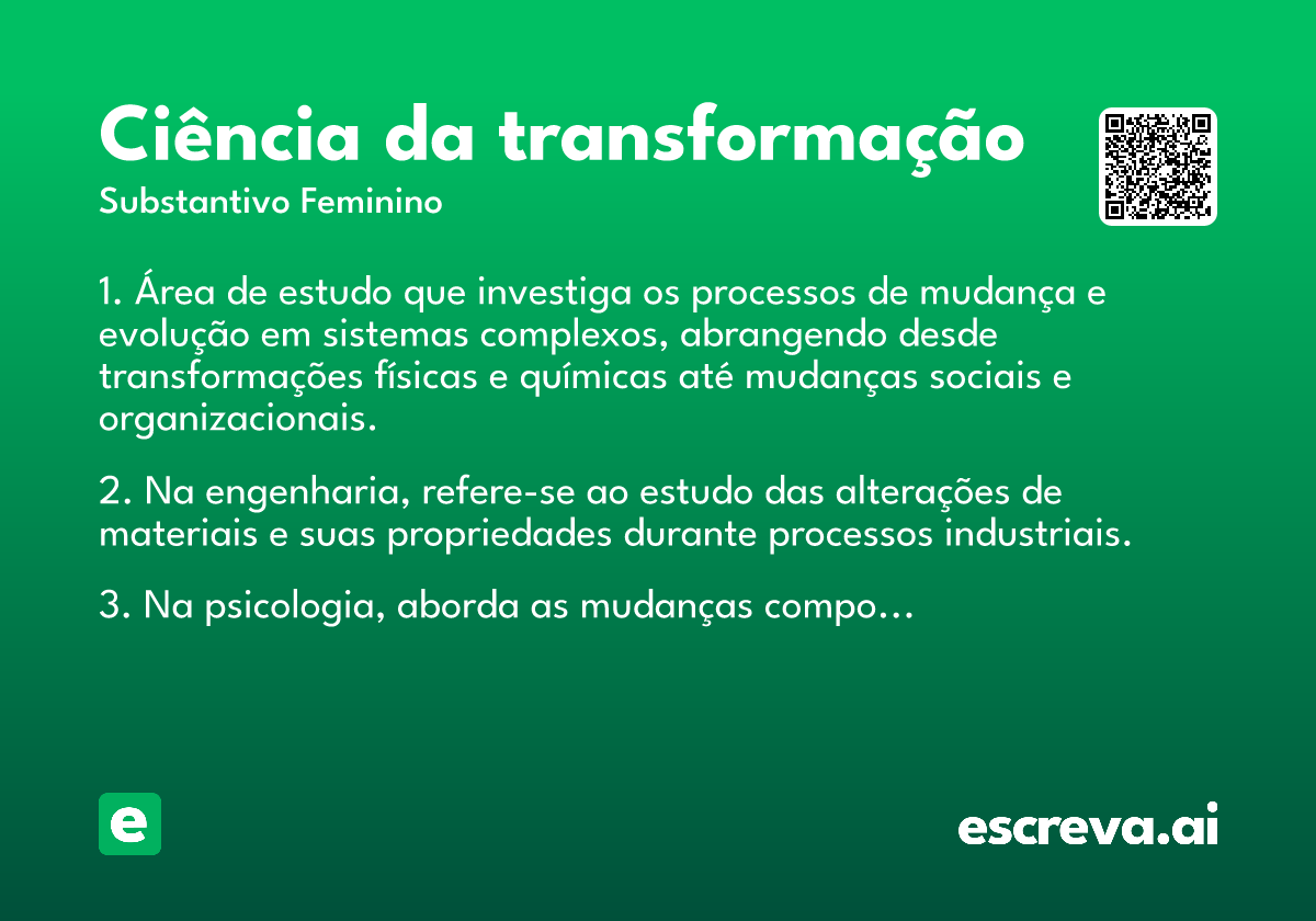 ciência da transformação