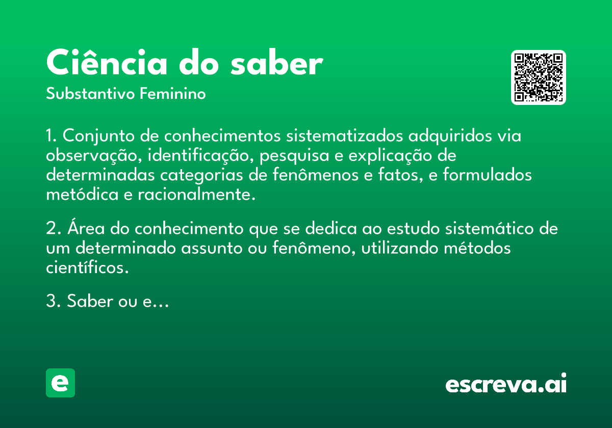 ciência do saber