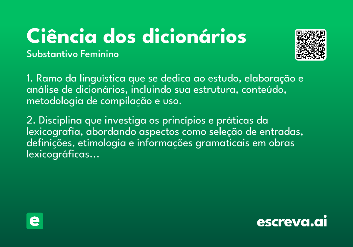 ciência dos dicionários