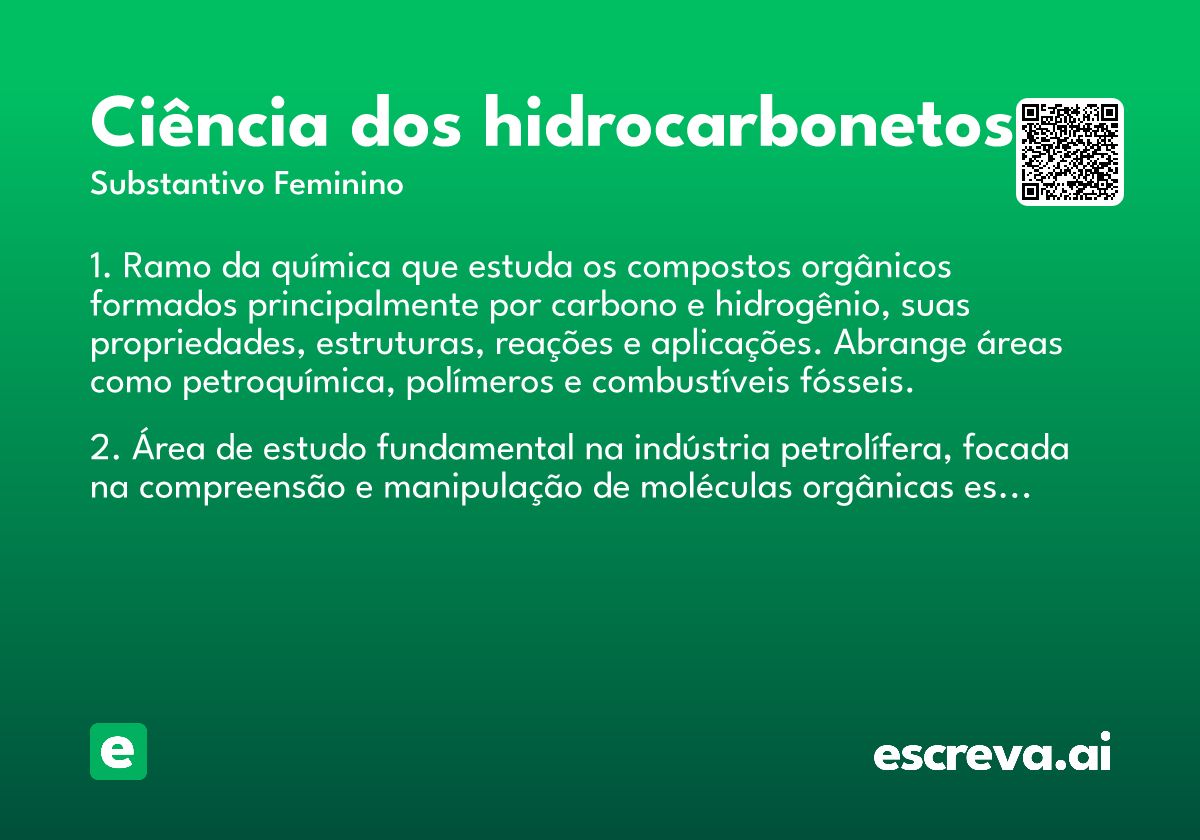 ciência dos hidrocarbonetos