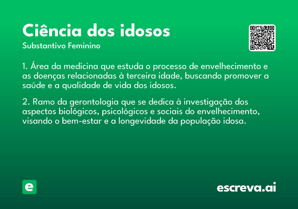 ciência dos idosos