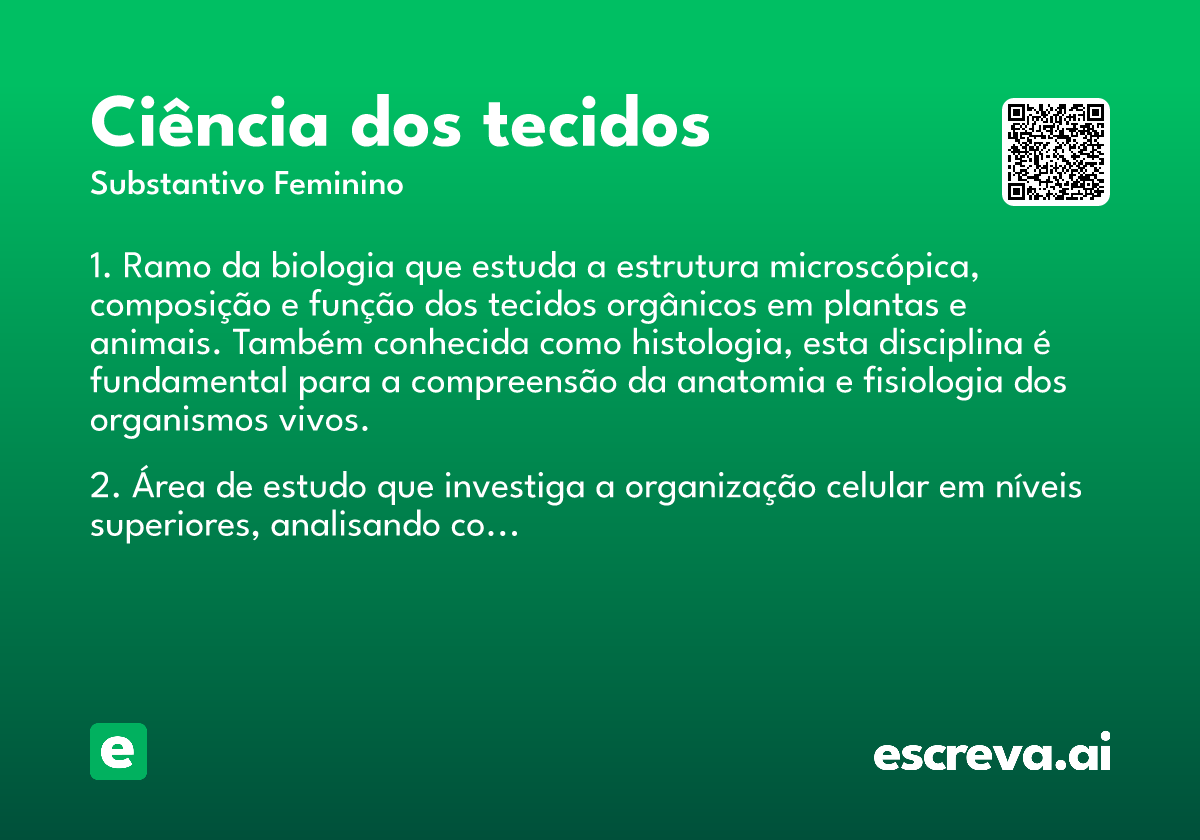 ciência dos tecidos