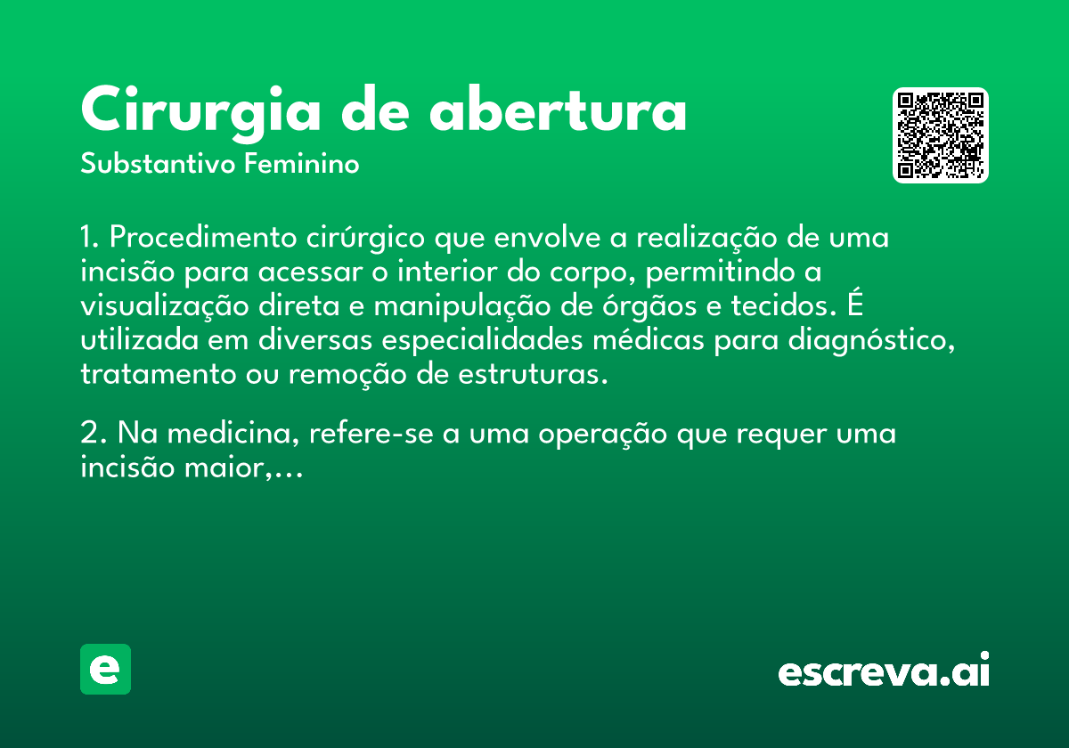 cirurgia de abertura