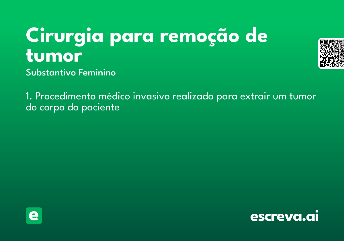 cirurgia para remoção de tumor
