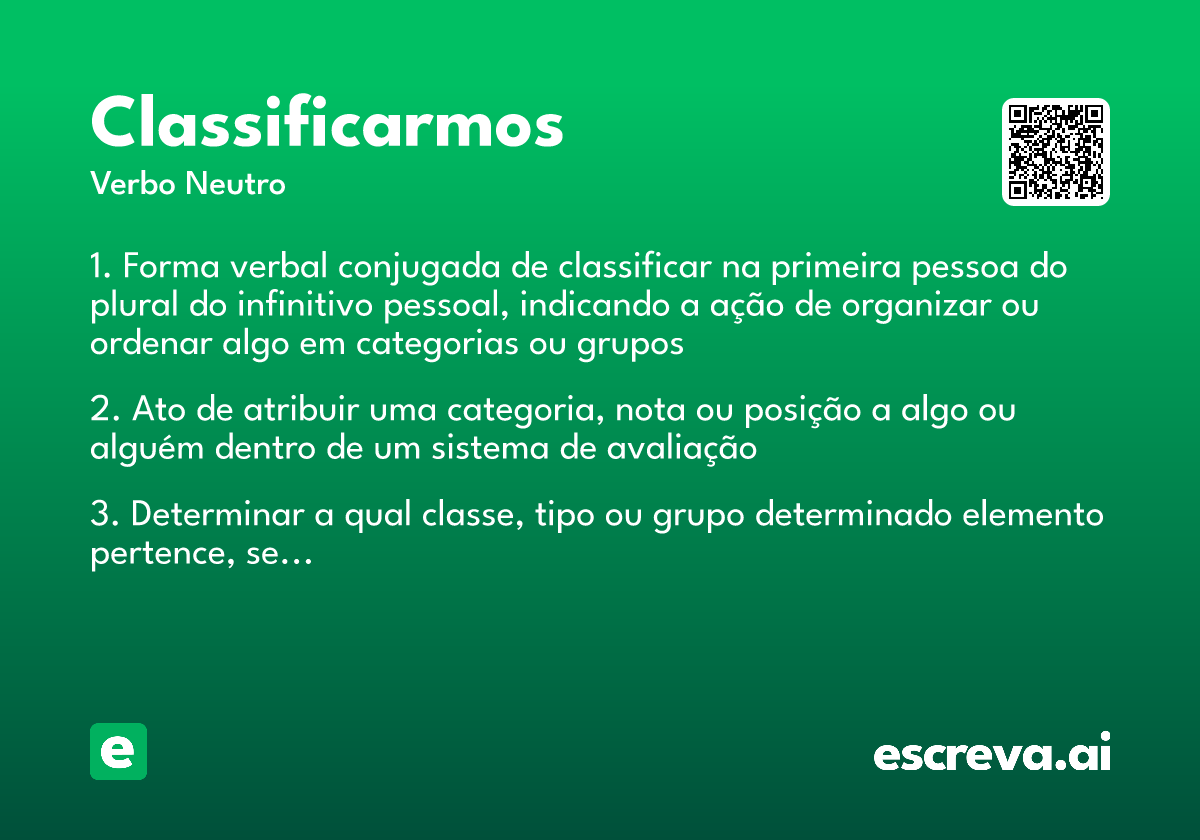 classificarmos