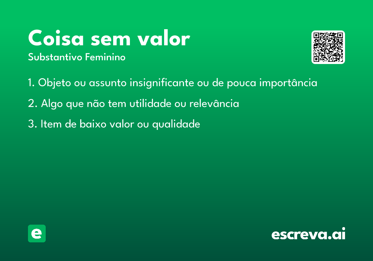 coisa sem valor