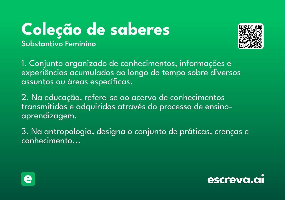 coleção de saberes