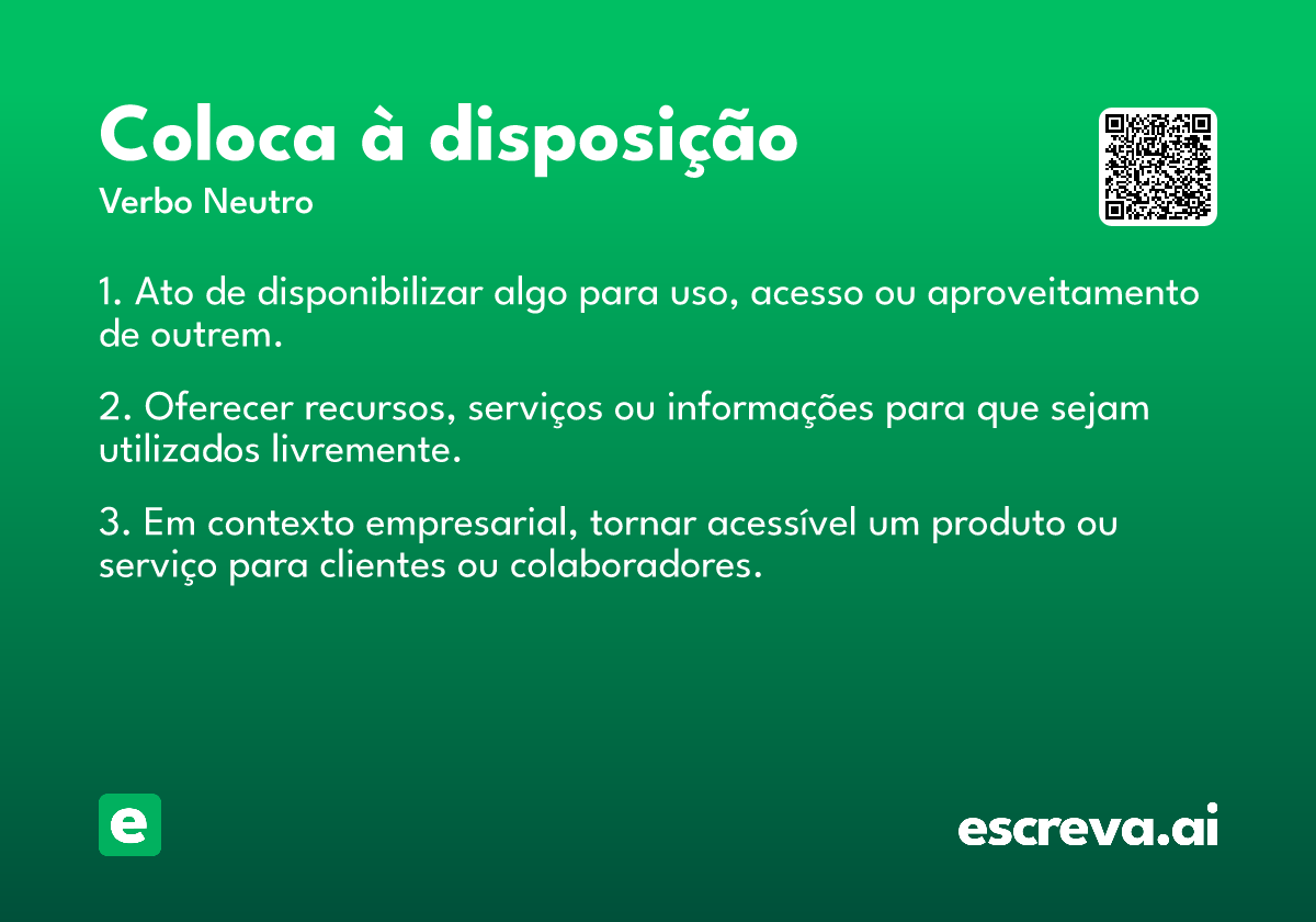 coloca à disposição