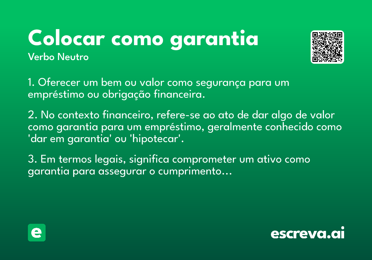 colocar como garantia