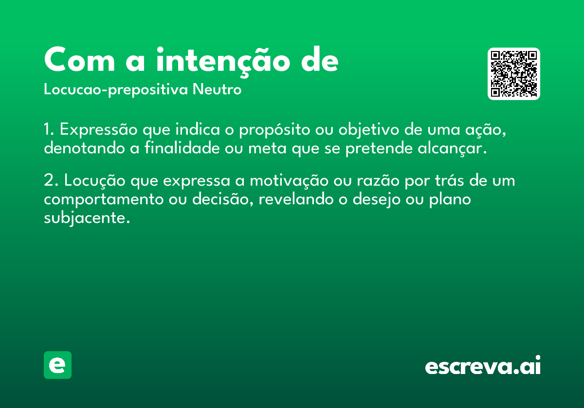 com a intenção de