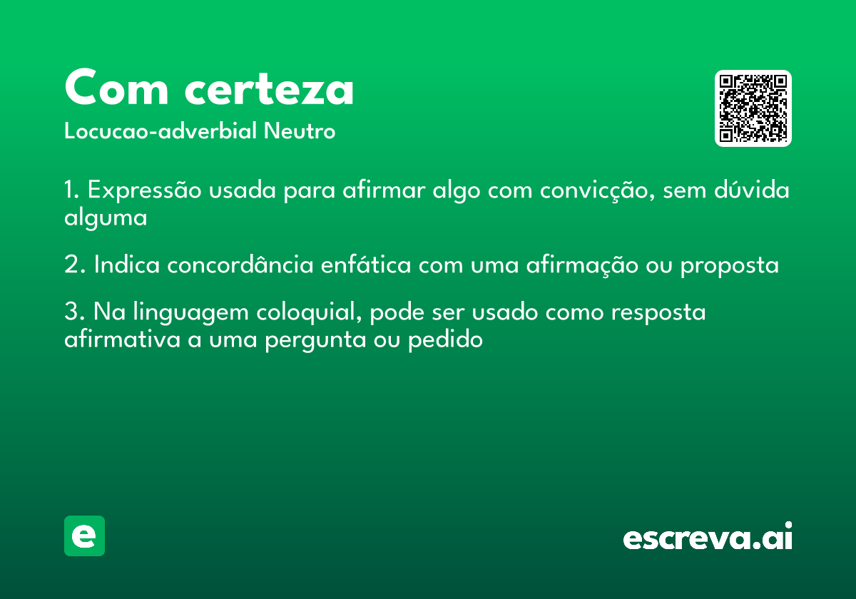 com certeza