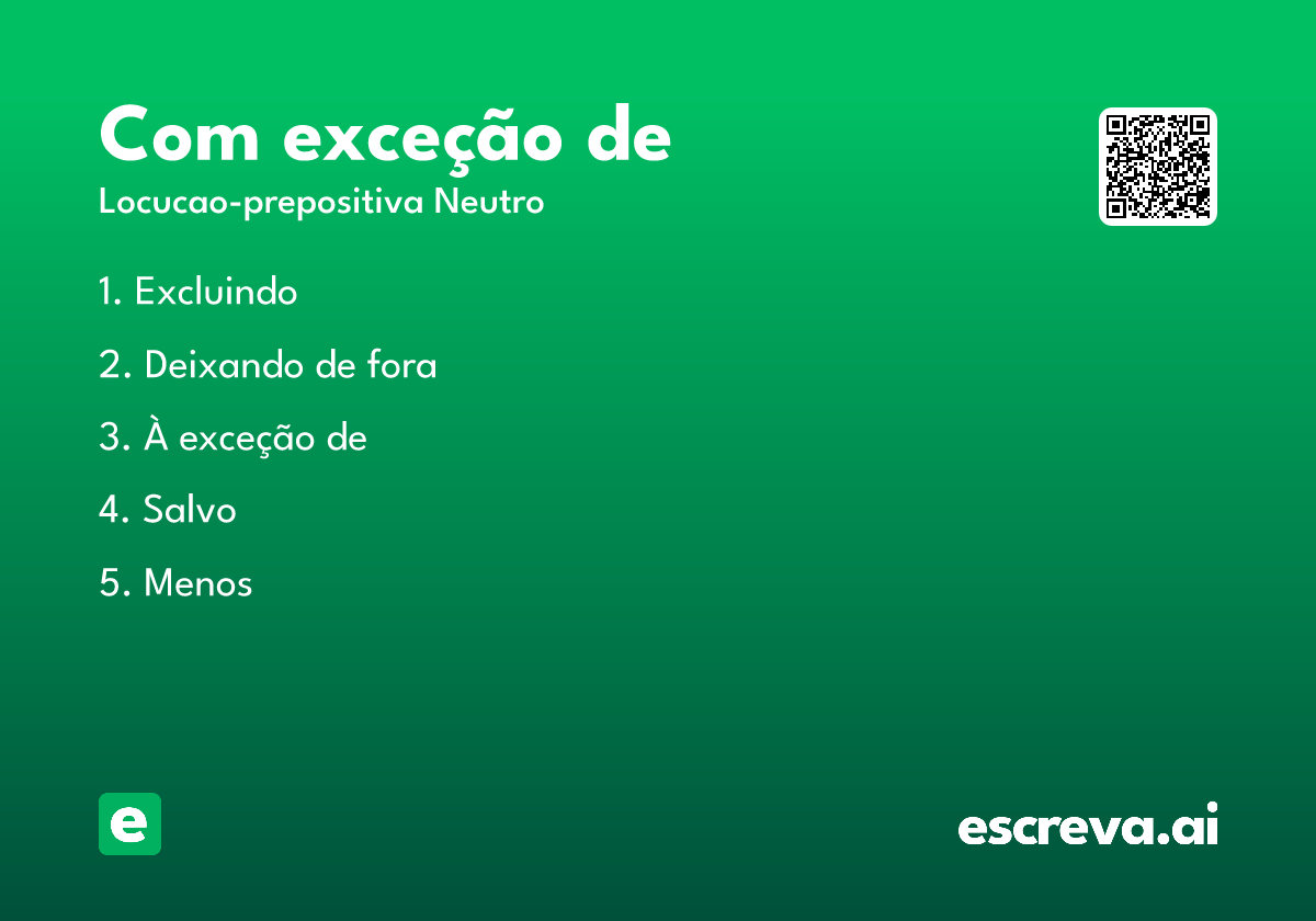 com exceção de