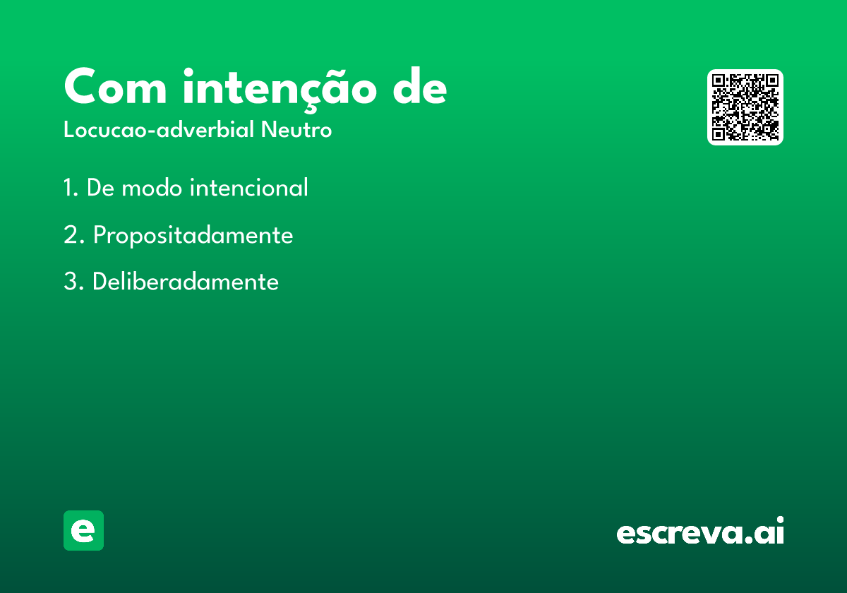 com intenção de