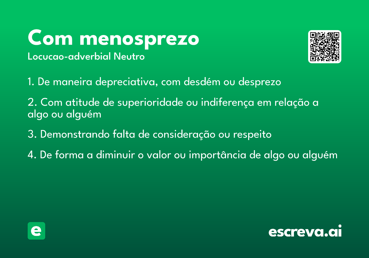 com menosprezo