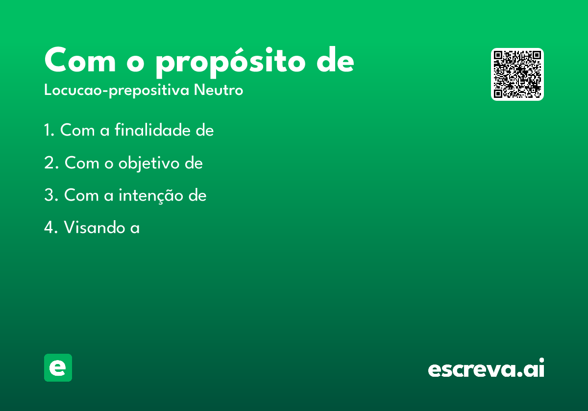 com o propósito de