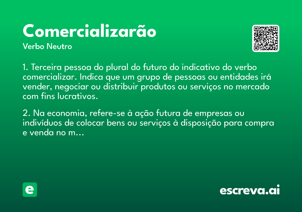comercializarão