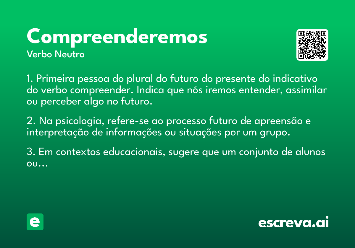 compreenderemos