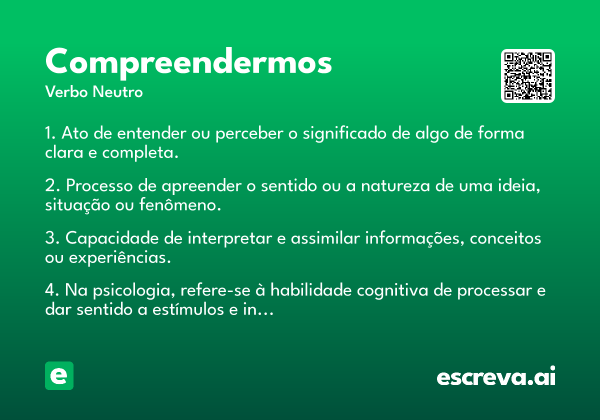 compreendermos