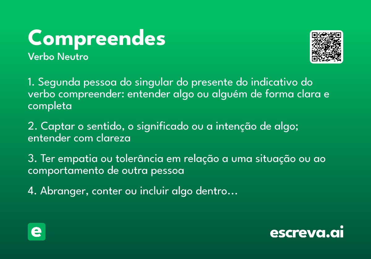 compreendes