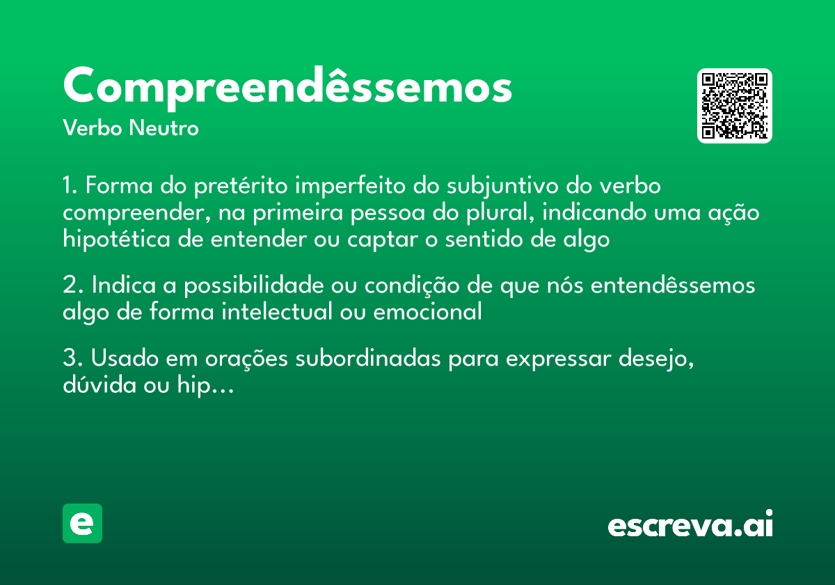 compreendêssemos