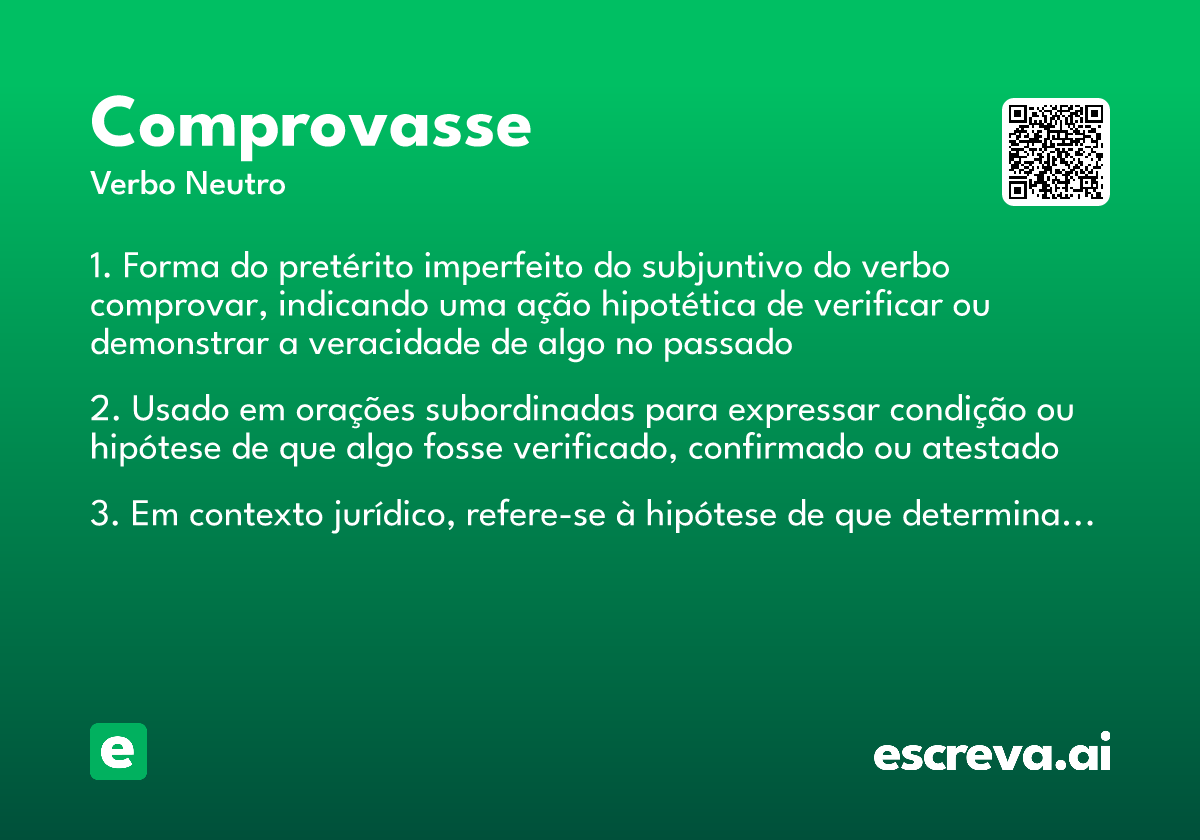comprovasse
