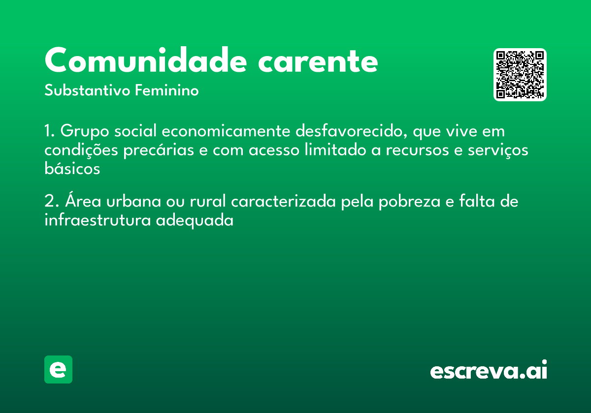 comunidade carente