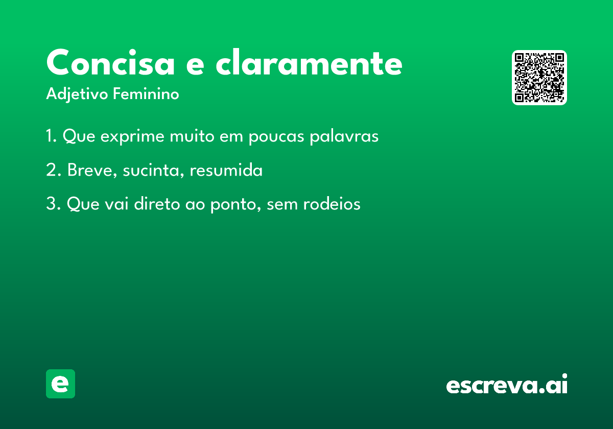 concisa e claramente