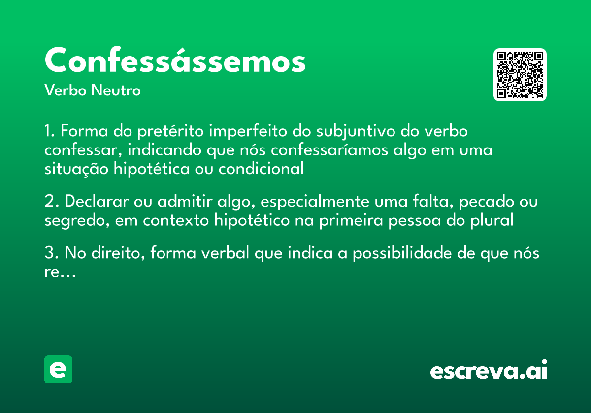 confessássemos
