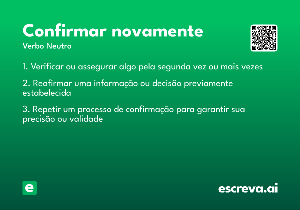 confirmar novamente