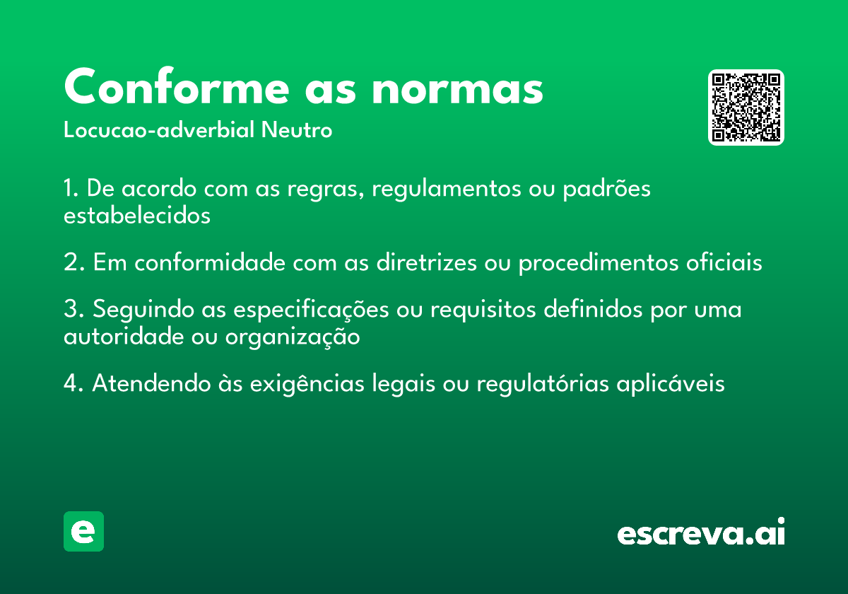 conforme as normas