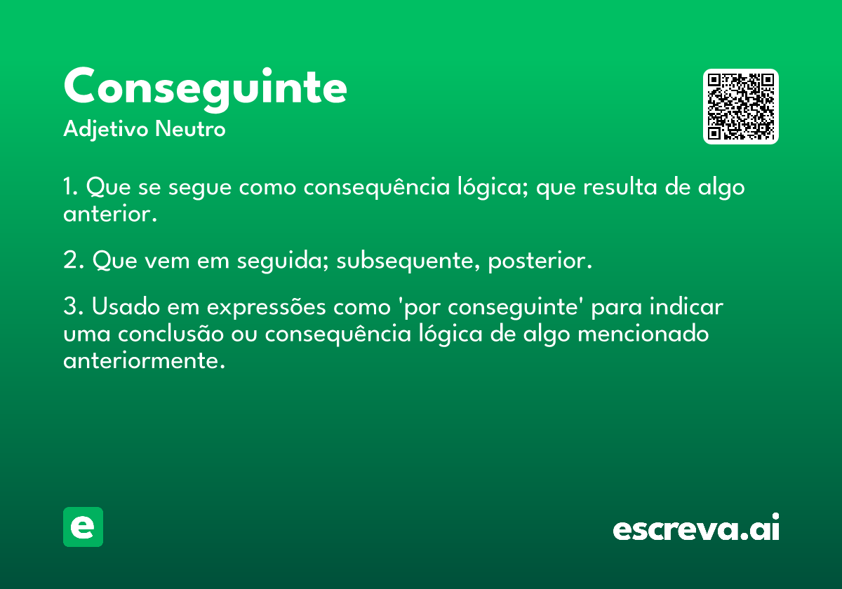 conseguinte