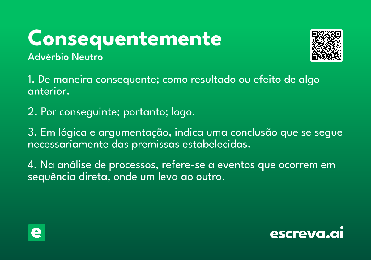 consequentemente