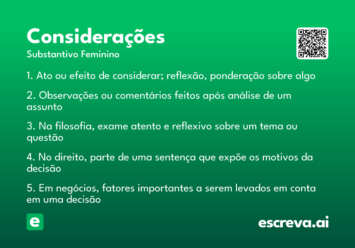 considerações