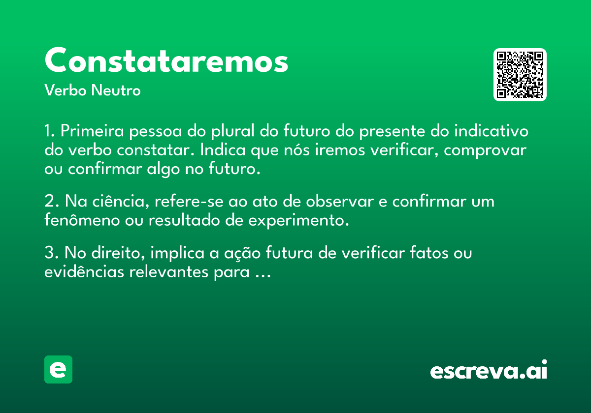 constataremos