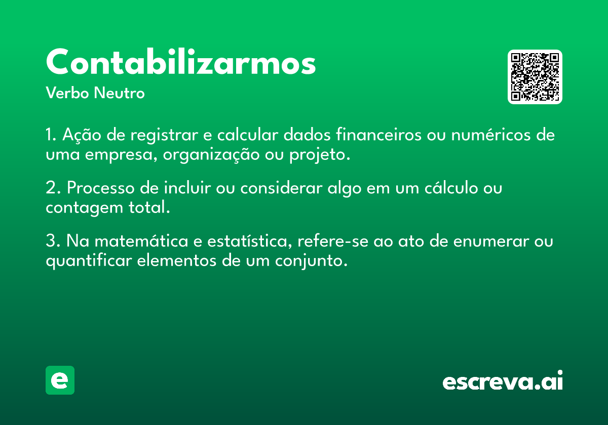 contabilizarmos