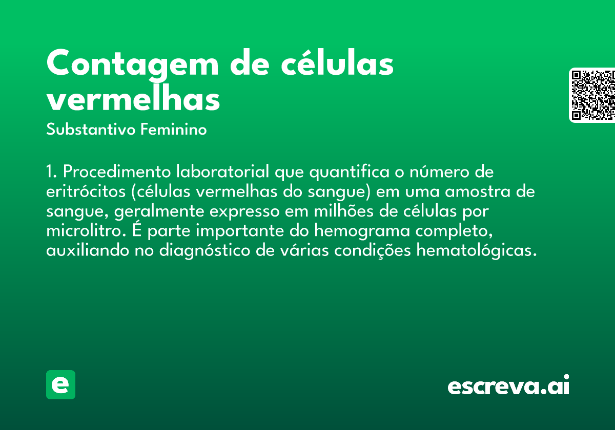 contagem de células vermelhas