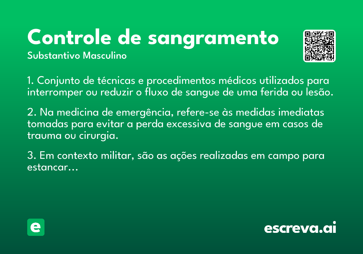 controle de sangramento