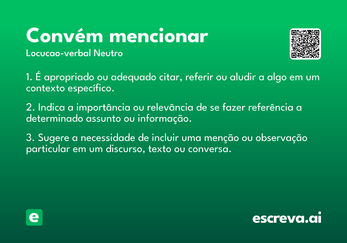 convém mencionar