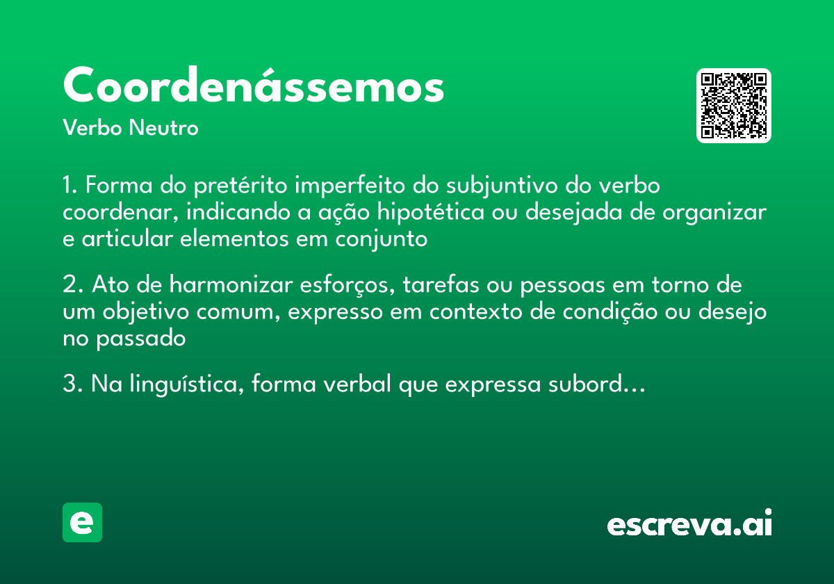 coordenássemos