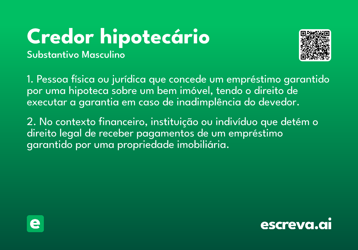 credor hipotecário