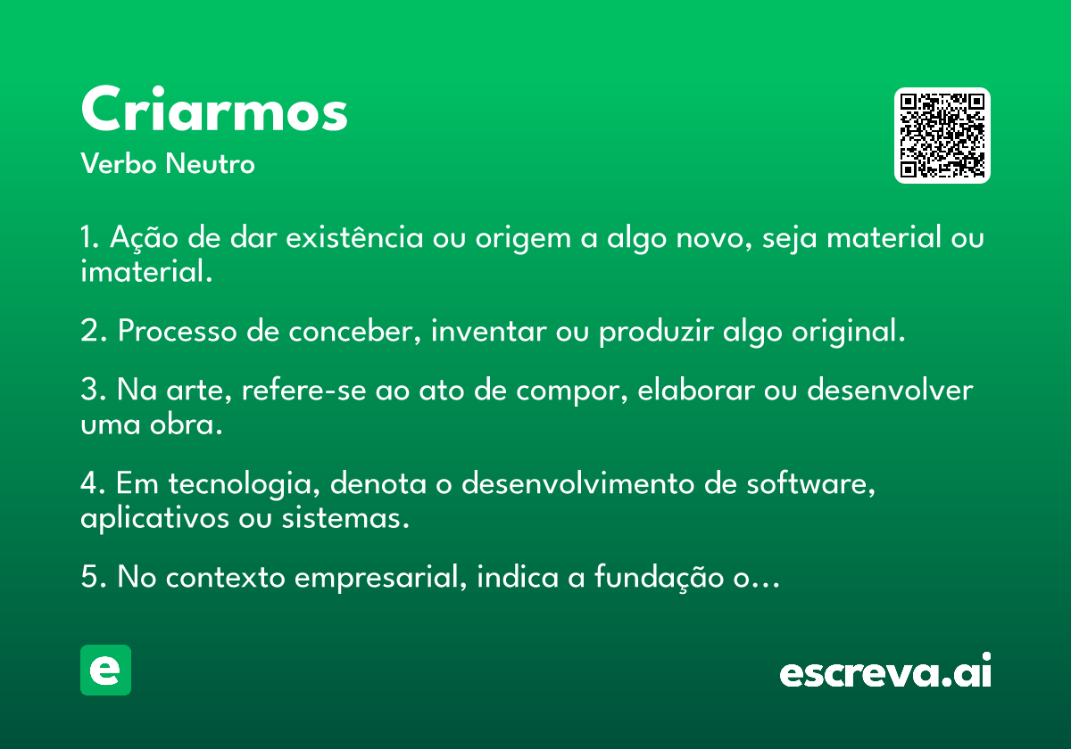 criarmos