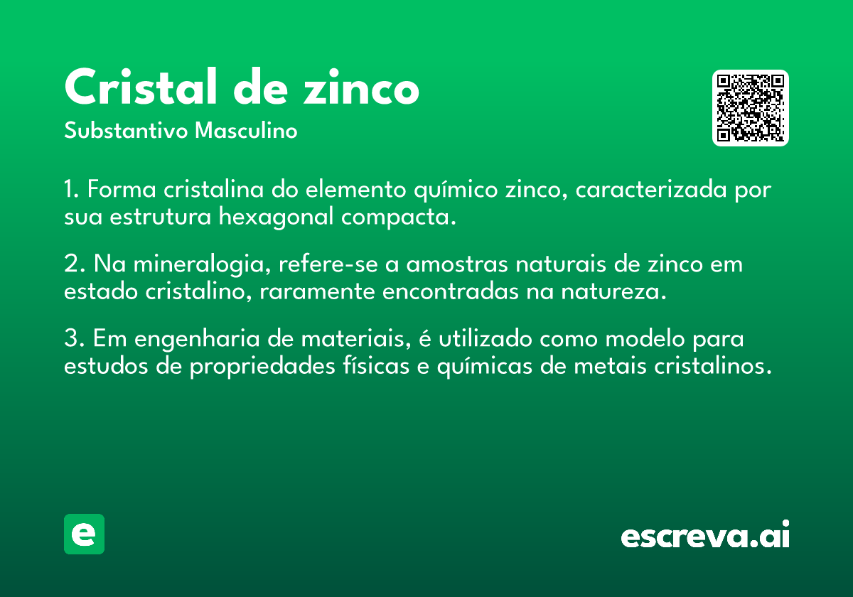 cristal de zinco
